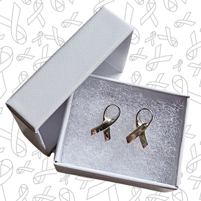 Sterling Silver Cancer Ribbon Earrings