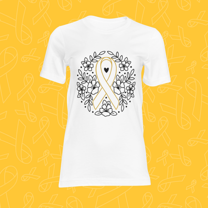 Floral Design Cancer Ribbon