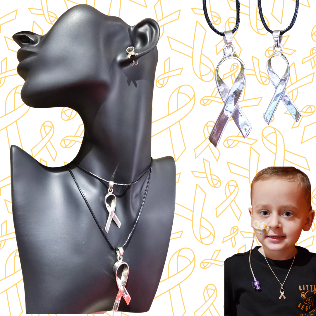 Smaller Sterling Silver Cancer Ribbon Pendant